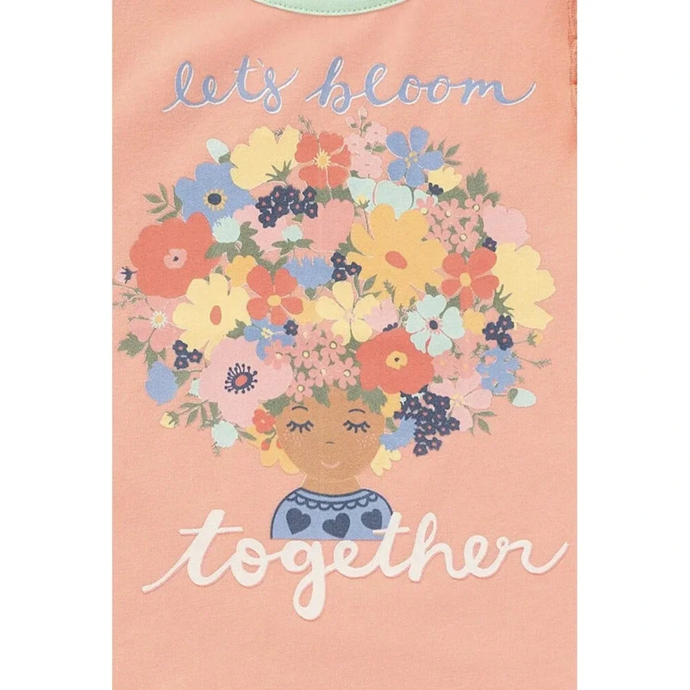 Matilda Jane Girls Dream chasers‎ Let's Bloom Together Tee Peach Size 4 New